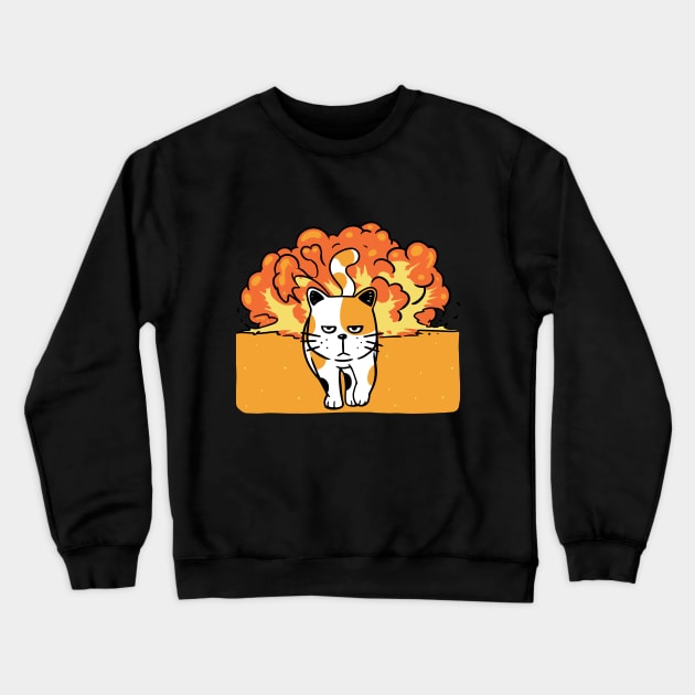 Cat Explotion Crewneck Sweatshirt by Onefacecat